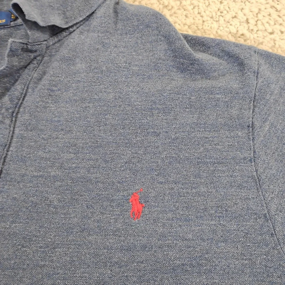 Polo Ralph Lauren Shirt Mens 4XLT Blue Logo Preppy Rugby Casual Pony 90s A4*